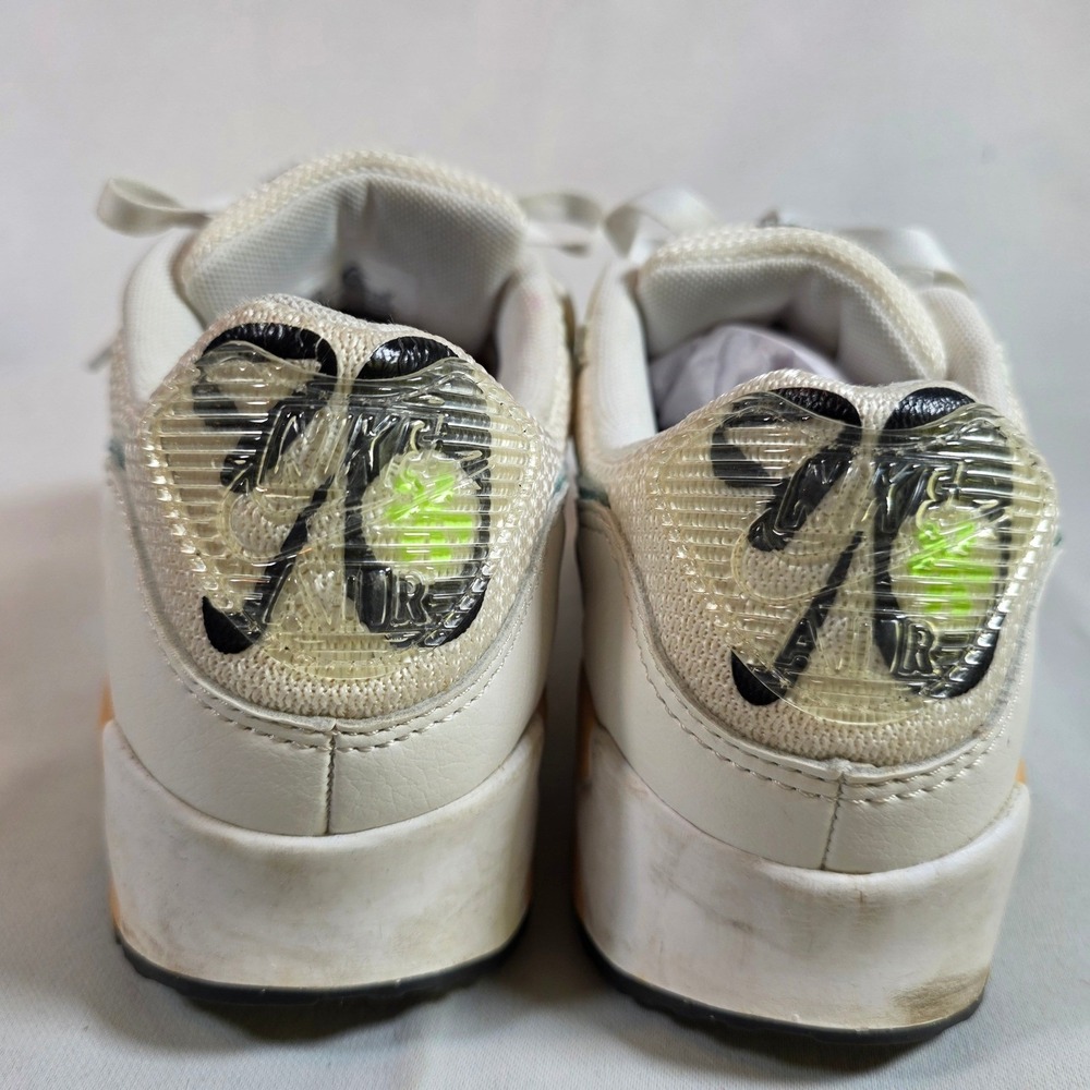 Nike Air Max 90 SE Wolens 7.5 Sun Club Sail White Neptune Green - Picture 4 of 7